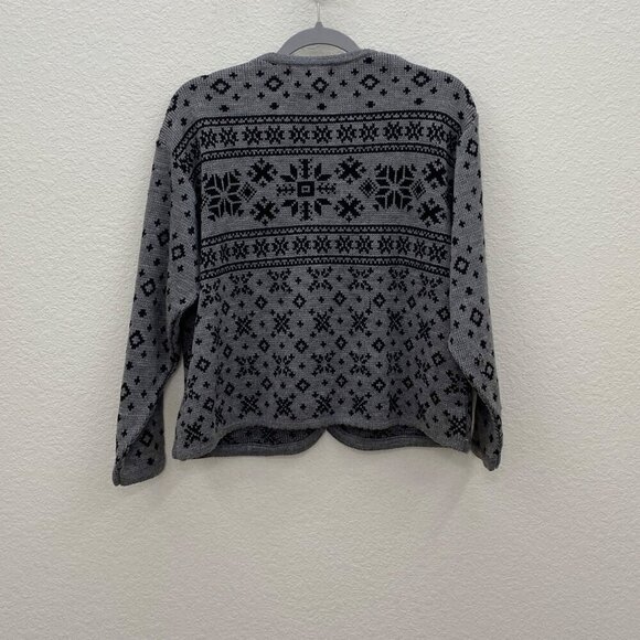 VTG Tally Ho Fair Isle Knit Button Front Cardigan Sweater Womens Petite Medium - Picture 4 of 4